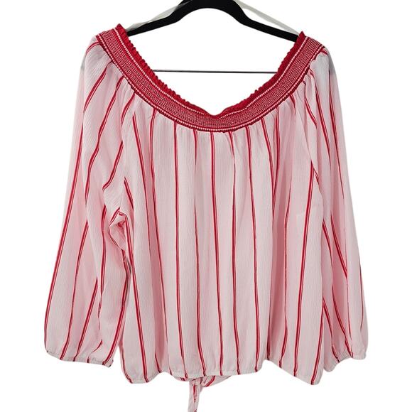 NO BOUNDARIES Striped Tie Front Top Womens Size XXL *NWT - Picture 2 of 4